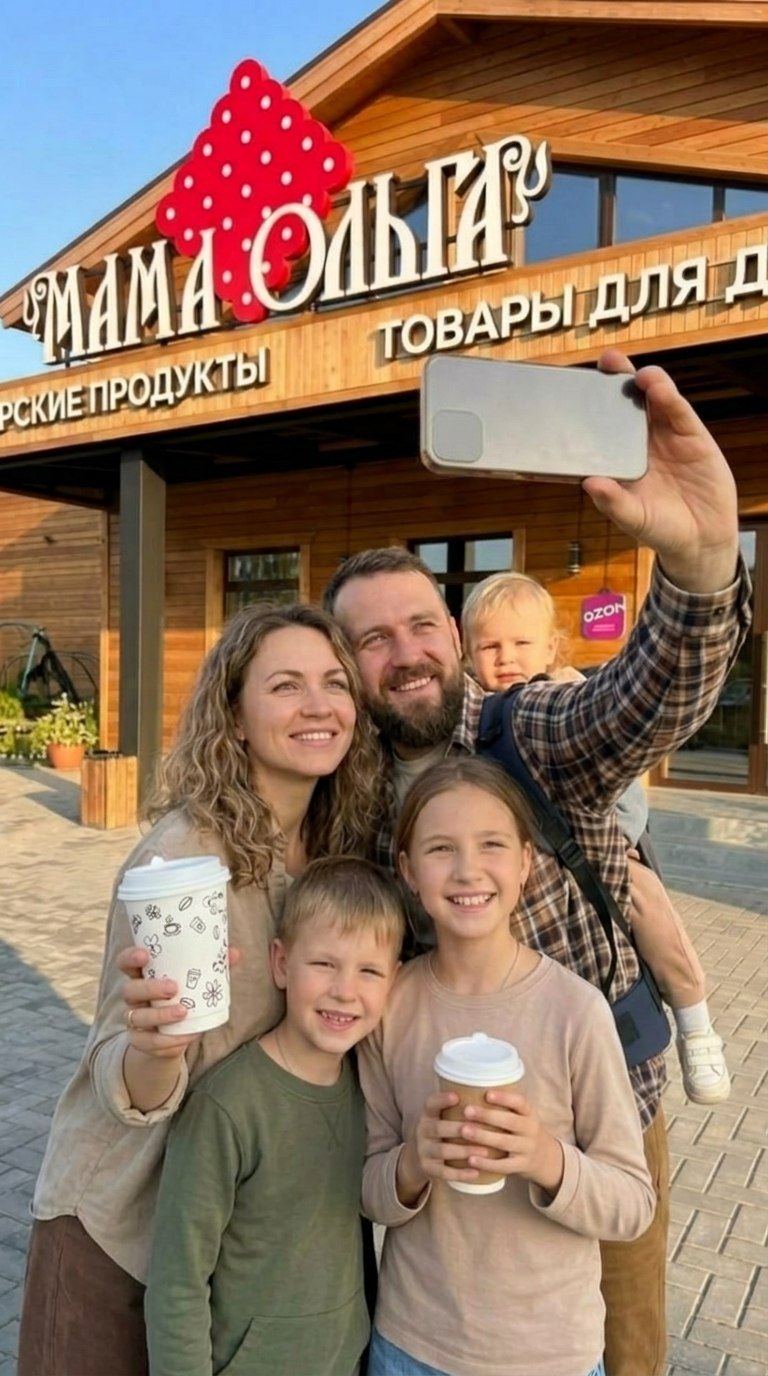 Семья со стаканчиками «Мама Ольга»